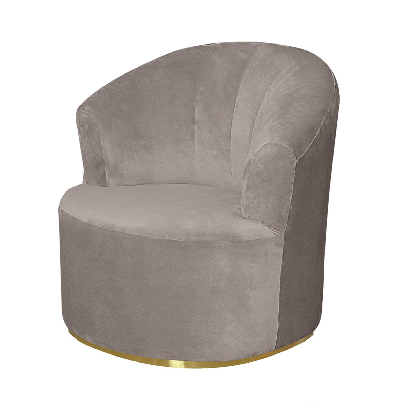Leomix Round Club Armchair Cover, Velvet Swivel Barrel Chair slipcover, Soft Solid Swivel Accent Chair,Modern Barrel Chair Slipcover, for Living Room,I