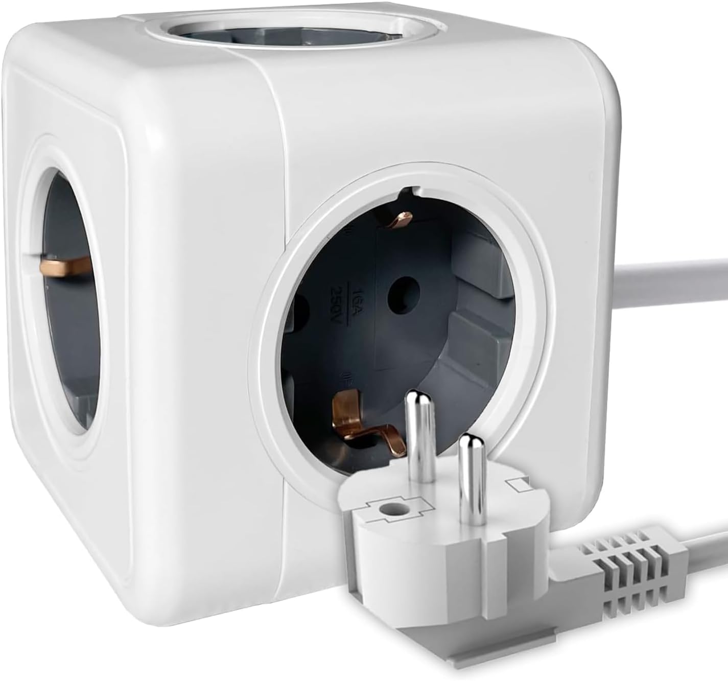 Weiß Steckdosenwürfel Mit Kabel 5 Fach Mehrfachsteckdose Mit 5 AC ... Weiß Steckdosenwürfel Mit Kabel 5 Fach Mehrfachsteckdose Mit 5 AC ...