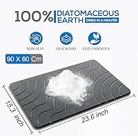 Vista 2 de Stone Bath Mat – Quick Drying Diatomaceous Earth Bath Mat, Super Absorbent Bathroom Stone Mat, Non-Slip Shower Stone Mat, Modern Water Absorbing
