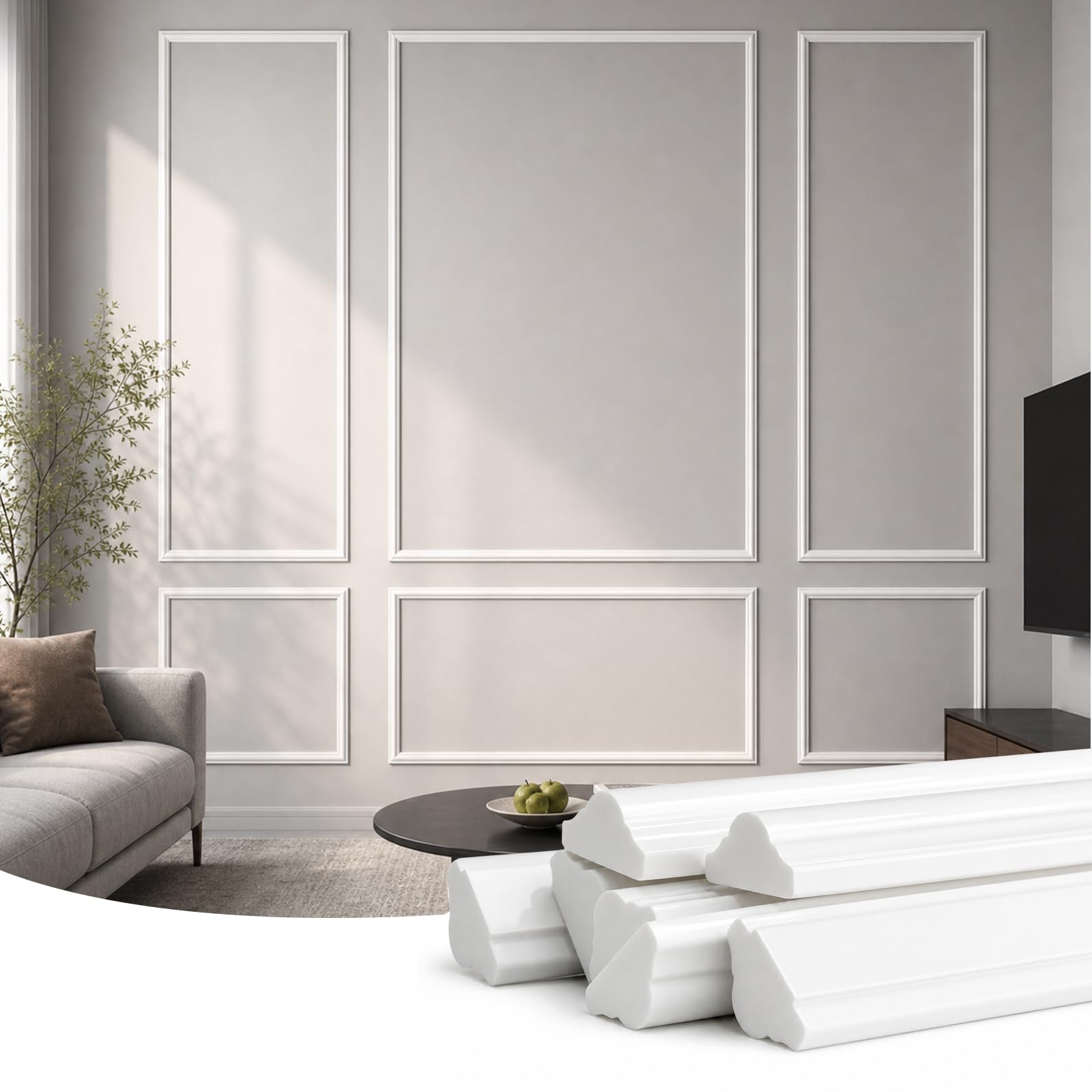 Wall Panelling Kits 6 Frames Wall Moulding Peel and Stick Panelling Kit