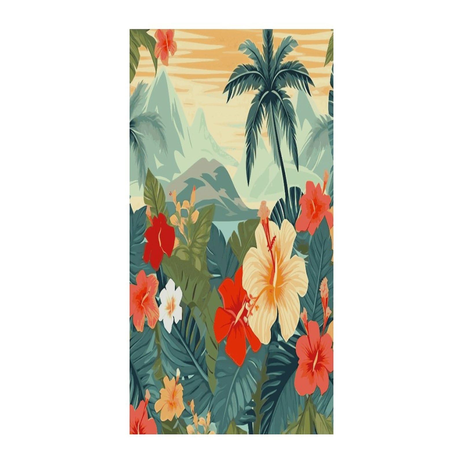 Adfgyerh Style Summer Hawaiian Curtains，Polyester Blackout Extra Wide，Door Curtain， 35.4X 70.9 Inch For Temporary Room Dividers Bedroom Living Room，Room Darkening Curtains ，For Doorway Privacy For Wall Hanging Dec