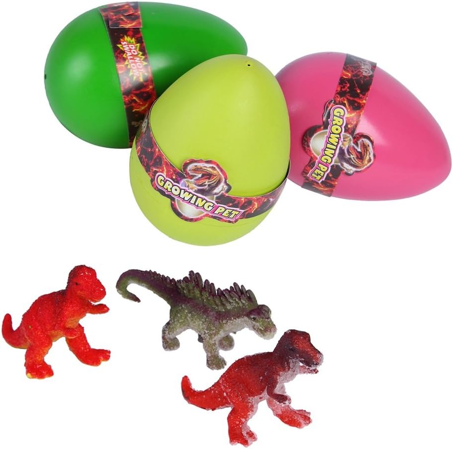 Dinosaur Eggs, TOWERPRO Novelty Magic Hatching Growing Pet Animal Planet Grow Eggs For Kids (3 Pack) (7x10)