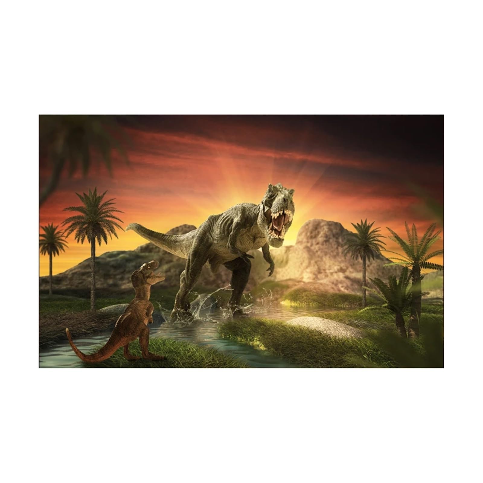 Poster Aquarium Autocollant de Fond d'aquarium, Affiche Dinosaure, décoration, Papier Peint Autocollant, arrière-Plan(41x 122cm)