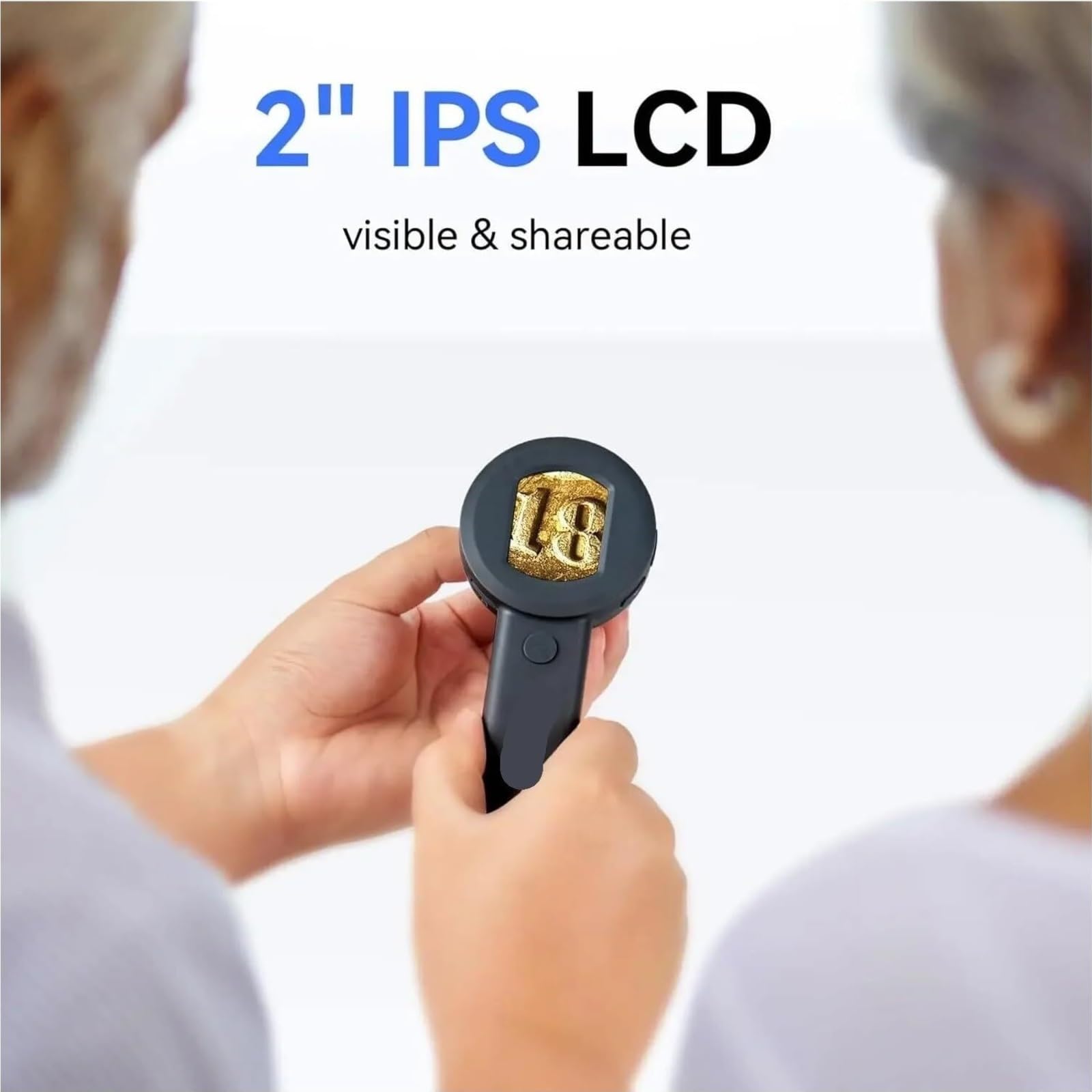 Mikroskop cyfrowy, Przenośny Mikroskop Ekranowy 2.0 HD IPS Ze Światłem | Ręczne cyfrowe szkło powiększające 100x(Gray)