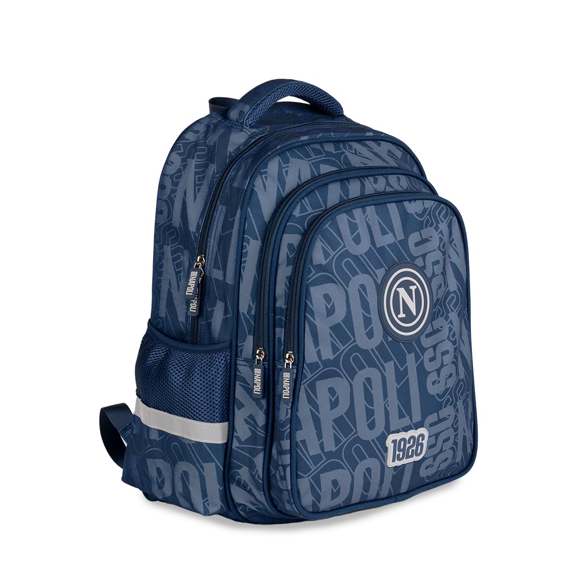Colourbook Zaino Scuola Napoli Pallone Omaggio (Blu) | Quattro scomparti zip, Tasca interna computer, Spallacci imbottiti regolabili, Tessuto alta resistenza, Calcio originale
