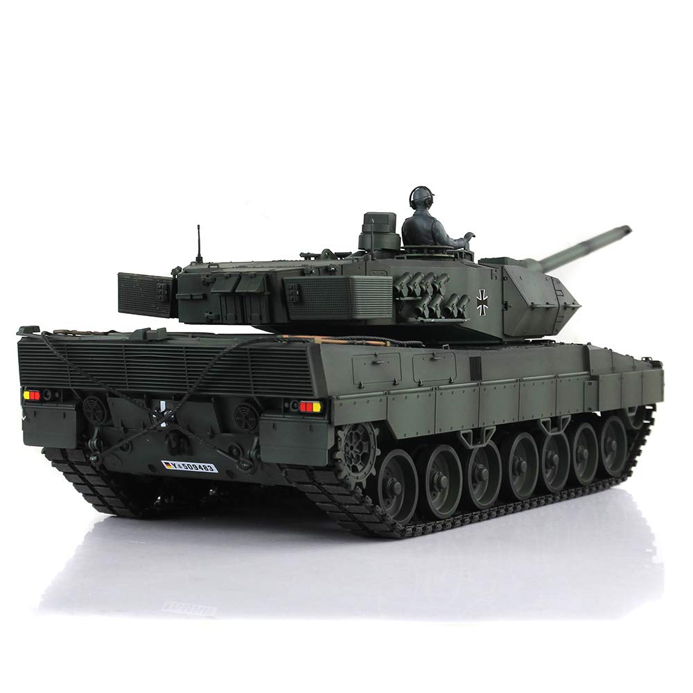 1/16 Henglong FPV 7.0 Leopard2A6 RTR RC Tank 3889 Metal Tracks Barrel Recoil Hobby adulto