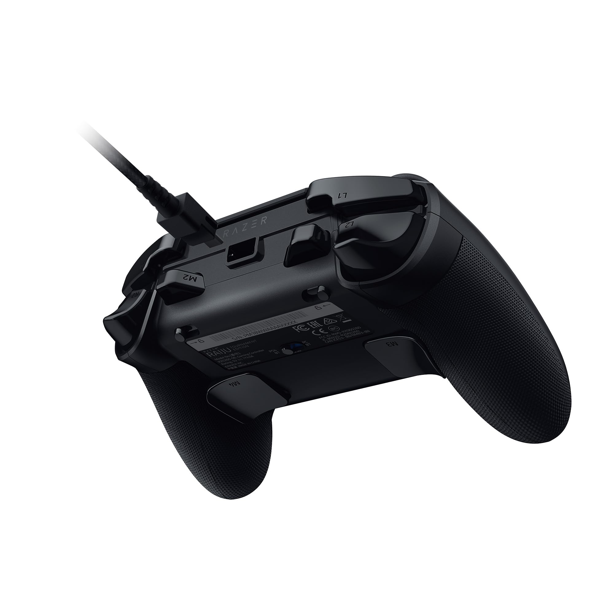 Razer Raiju Tournament Edition (2019) - Controller da Gaming con o Senza Fili per PS4/PC, Configurazione con App Mobile, Pulsanti Azione Mecha-Tattili, Hair-Trigger-Mode, Nero