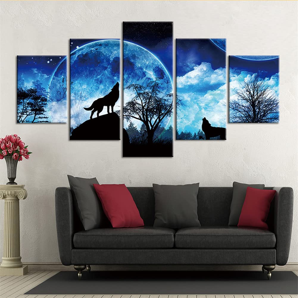 Diamond Painting Loup de la lune pour Créer une Ambiance Cosy au Salon
