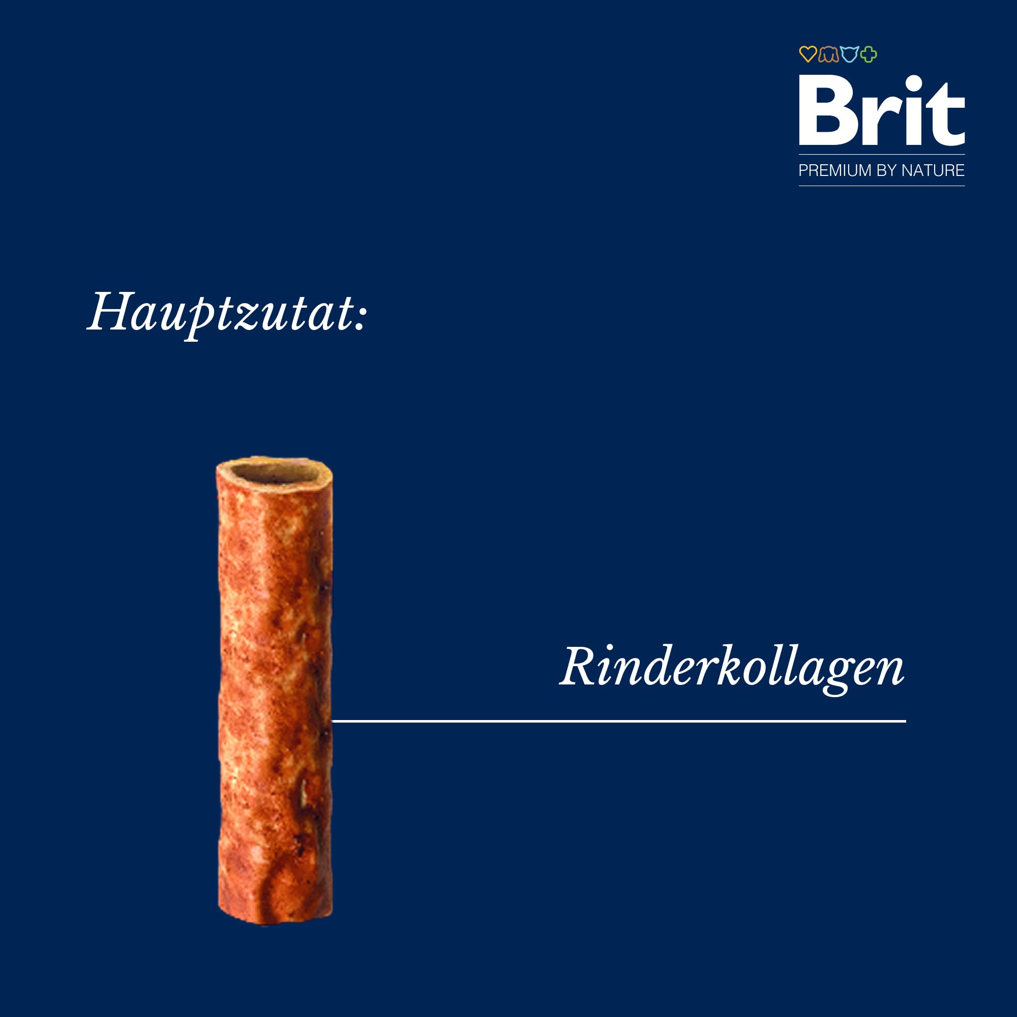 Brit Premium by Nature Lot de 2 Rouleaux de collagène à mâcher pour Chien, collagène de bœuf et Beurre d'arachide