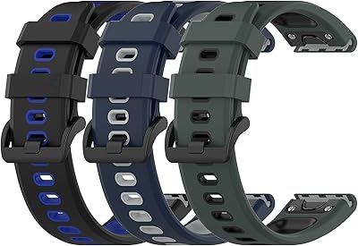 Bands Compatible with Garmin Fenix 7/Instinct 2/Epix Gen 2 for Women&Men,Soft Waterproof Silicone Watch Band Replacement Sport Strap Adjustable Smartwatch Accessories Wristbands for Fenix 7