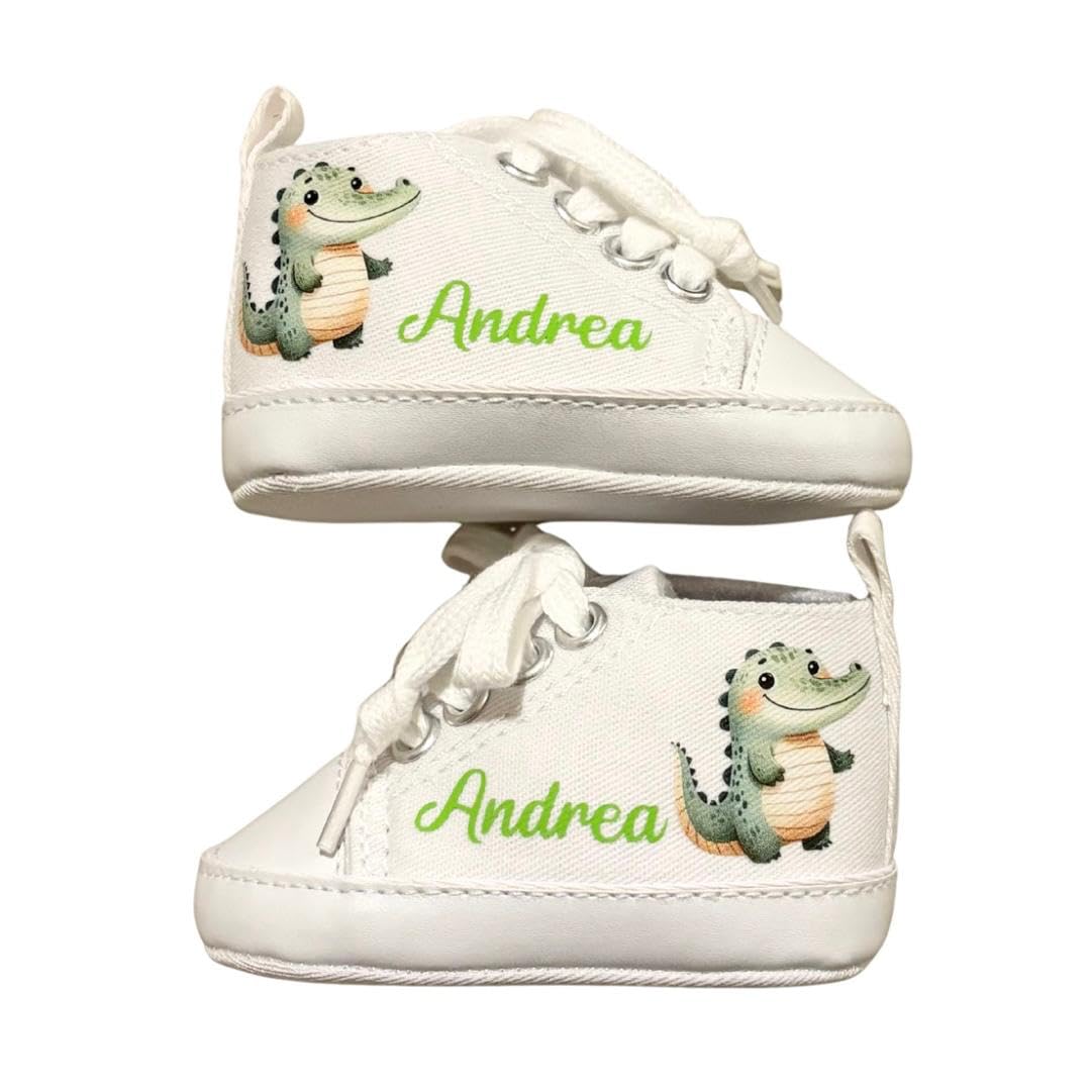 Newborn Baby Shoes, Personalised Name Shoes, Crib Shoes with Print (Pink-Bow Bear, 6-9 Months) - 5