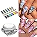 Vrenmol 1g/Box Holographic Laser Powder Nail Glitter Rainbow Chrome Nail Powder Manicure Pigment