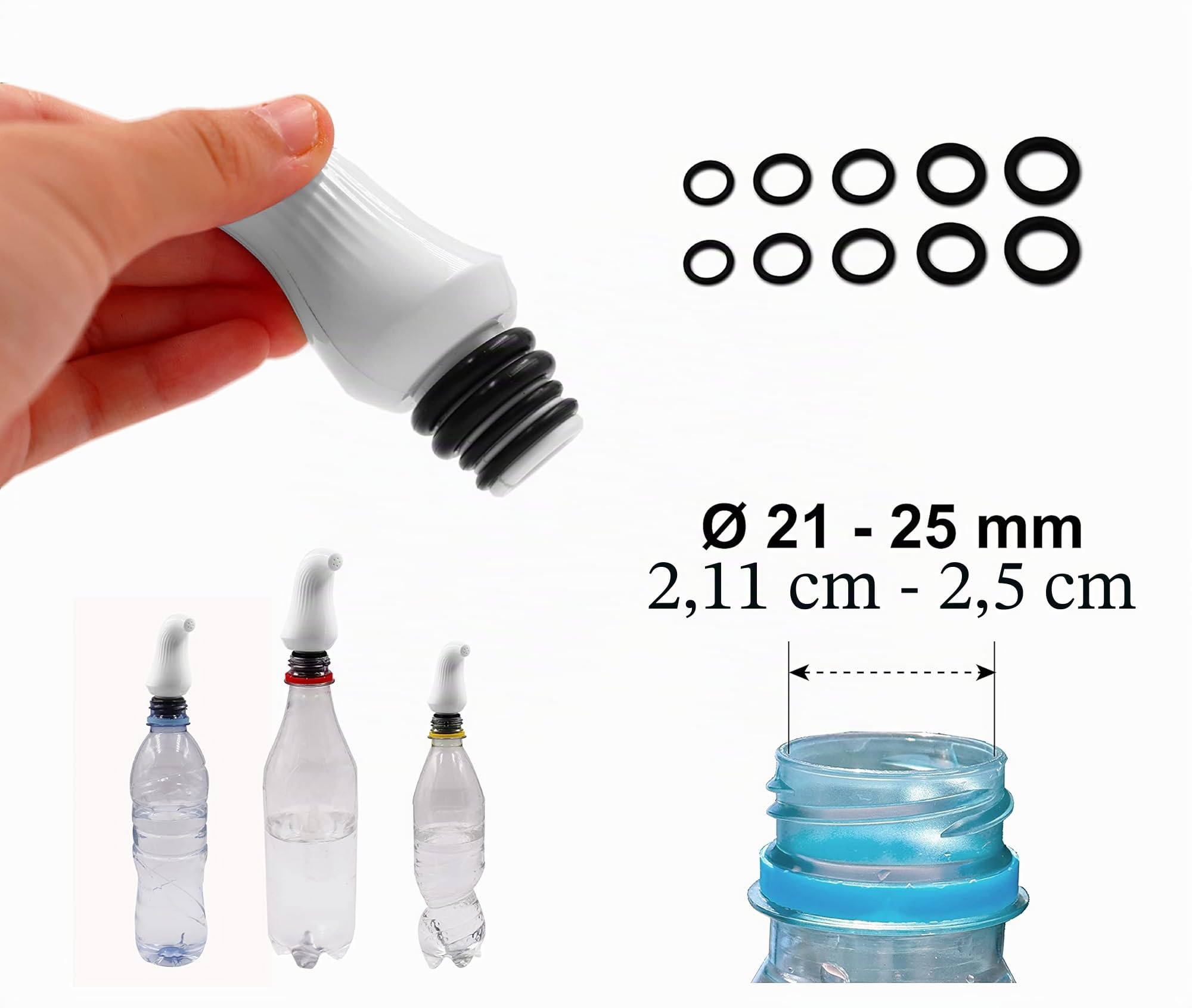 PEPE Mobility Bidet Portatile da Viaggio (x2 Unità), Doccetta Compatibile con Ogni Bottiglia, per Campeggio, Camper e Outdoor