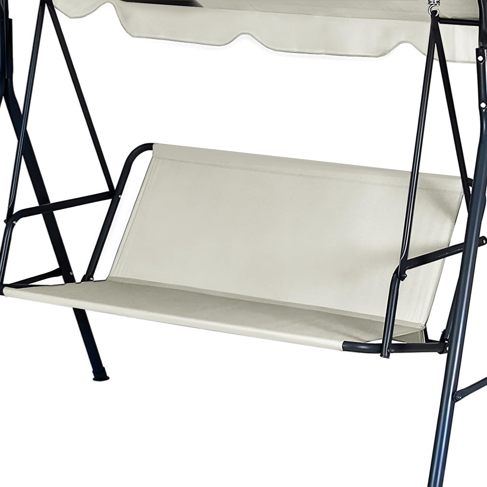 Garden Swing Seat Cover Replacement 900D Oxford Fabric Waterproof Windproof Anti-UV 2&3 Seat Patio Swing Seat Replacement Covers Universal Fit for Outdoor Porch Garden Yard Swings (Beige, 115x48x48cm)