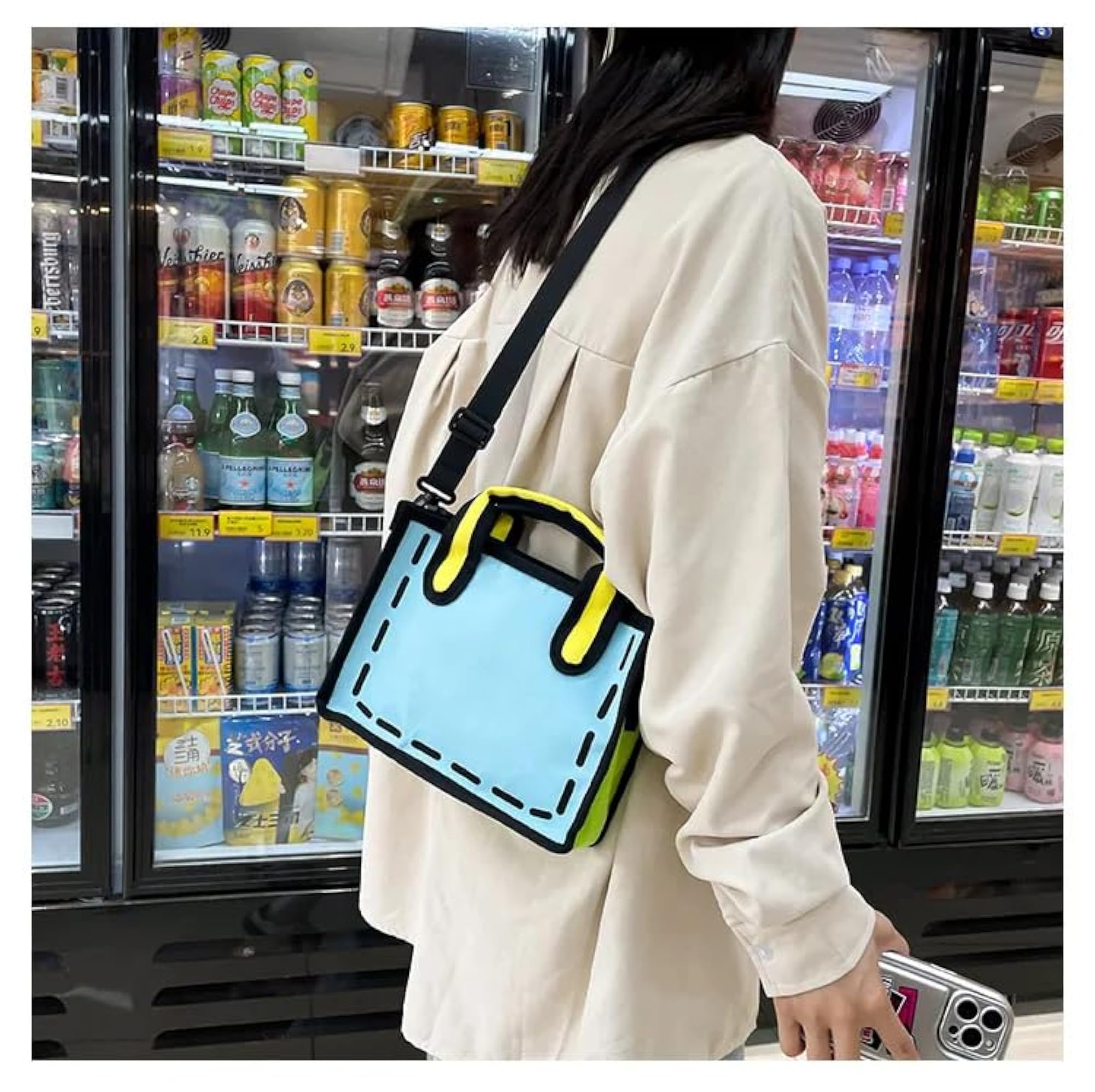 2D Animated Shoulder Bag for Shopping