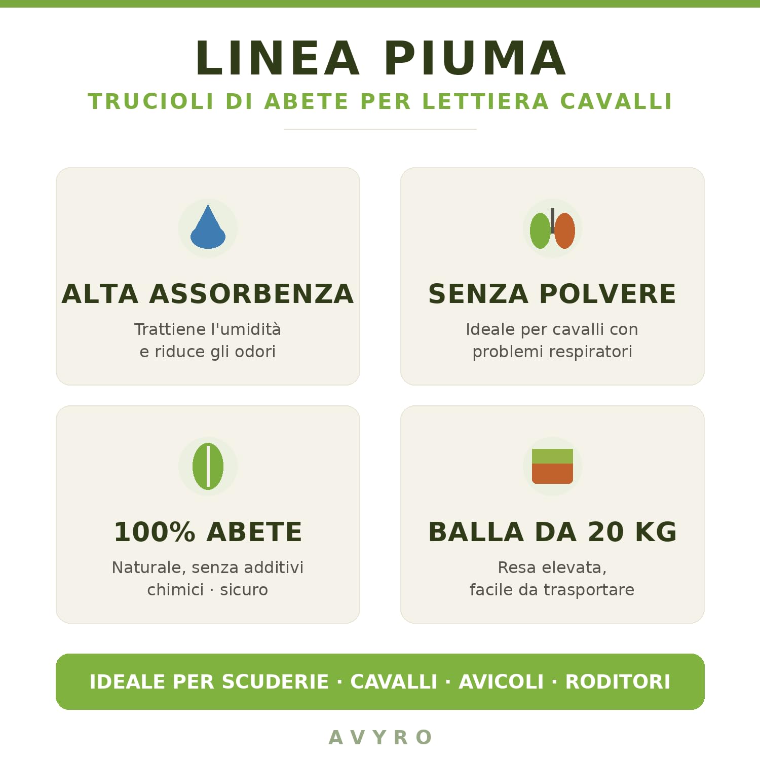 Trucioli di Legno per Lettiera Cavalli – Balletta 20 KG - 100% Abete Naturale, Alta Assorbenza, Senza Polvere – Linea Piuma