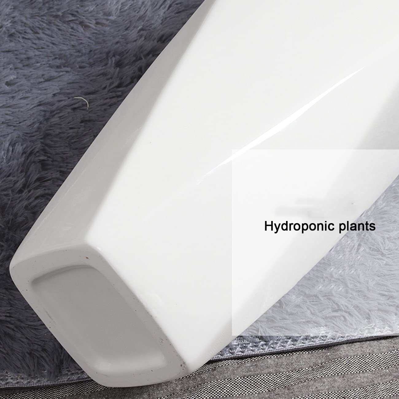 Jarrón Alto En Forma De Diamante, Jarrón De Cerámica Blanca, Jarrón Para El Suelo De La Sala De Estar, Se Puede Utilizar Para Plantas Hidropónicas O Flores Artificiales ( Color : Blanco , S : 50cm )