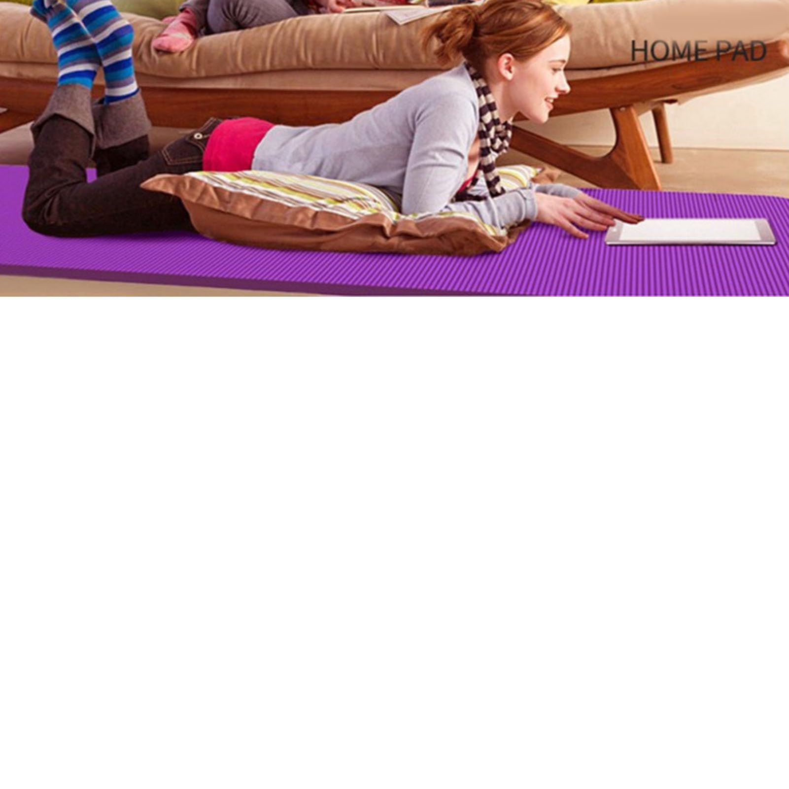 Tappetino per Esercizi NBR Spesso con Trama Antiscivolo 72x24 Pollici per Palestra Interna Ed Esterna Pilates Allenamento Meditazione