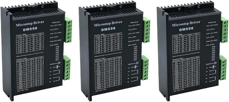 Motor Driver 3PCS DM556 2 Phase Microstep Motor Driver 20-50VDC 1.4-5.6A Suitble for NEMA17 NEMA23 Stepper Motor Controller 42 57 Motor