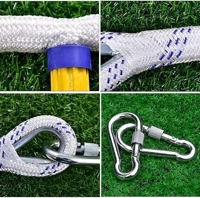 Échelle de corde de secours 10m avec mousquetons échelle de secours ignifuge en nylon souple - 3