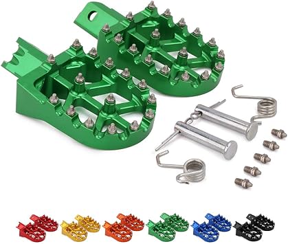 Universal Foot Pegs Footpegs Footrest Pedals CNC Aluminum Foot rests For CRF70 XR70 CRF110 XR110 XR50 CRF50 pit bike and most chinese pit bike Stomp Demon X WPB Orion M2R Green