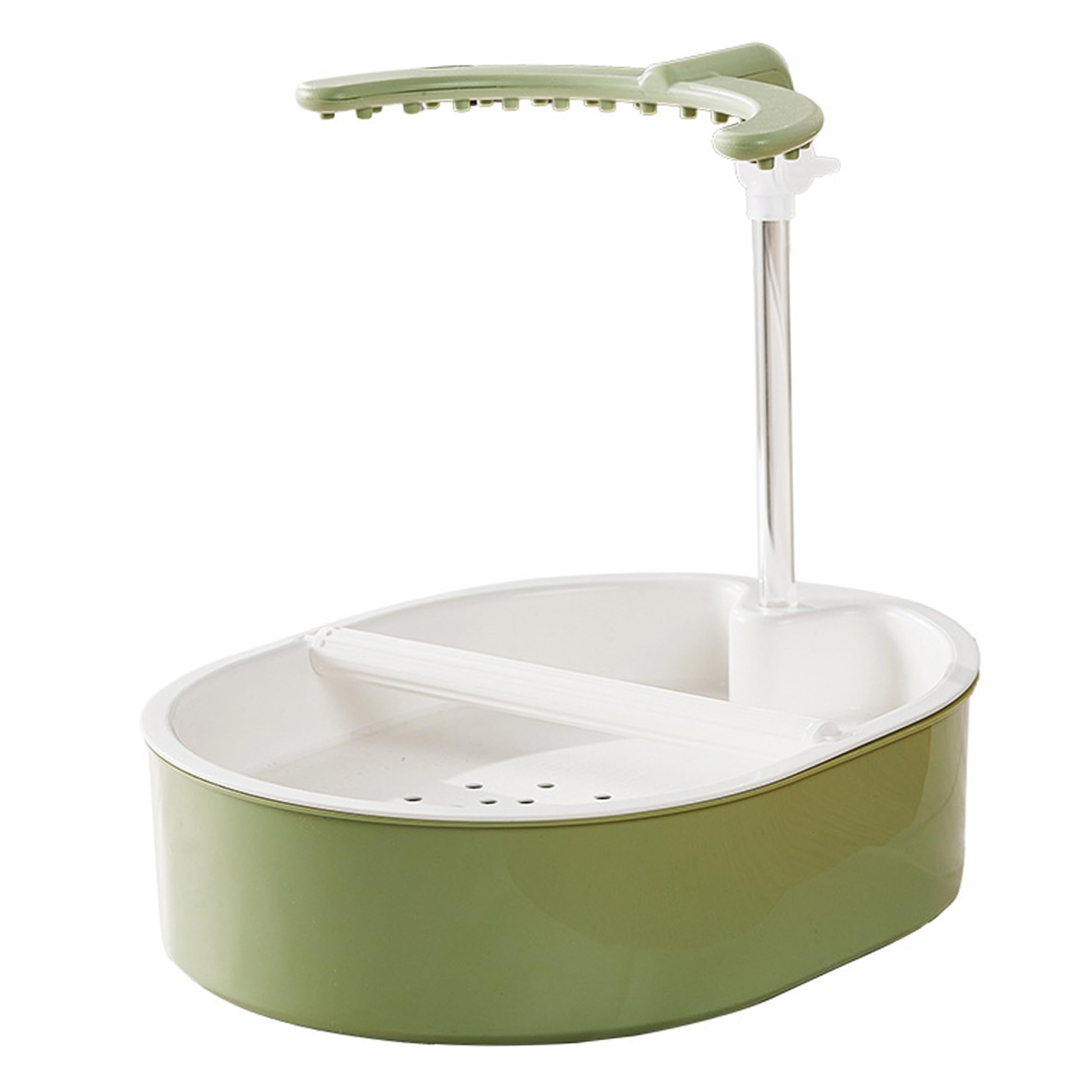 Baño para pájaros para Jaula, Ducha para pájaros con circulación automática 2 en 1, baño para Loros con Controlador de Velocidad Ajustable y Percha de PP.