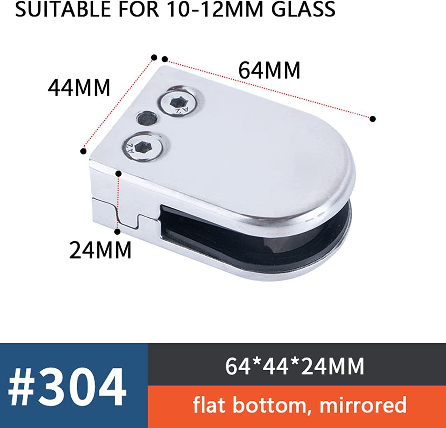 Glasklemmen, Edelstahl, U-förmig, verstellbare Bodenklemmen, 6 Stück für Bildschirme, zuverlässiges und langlebiges Design