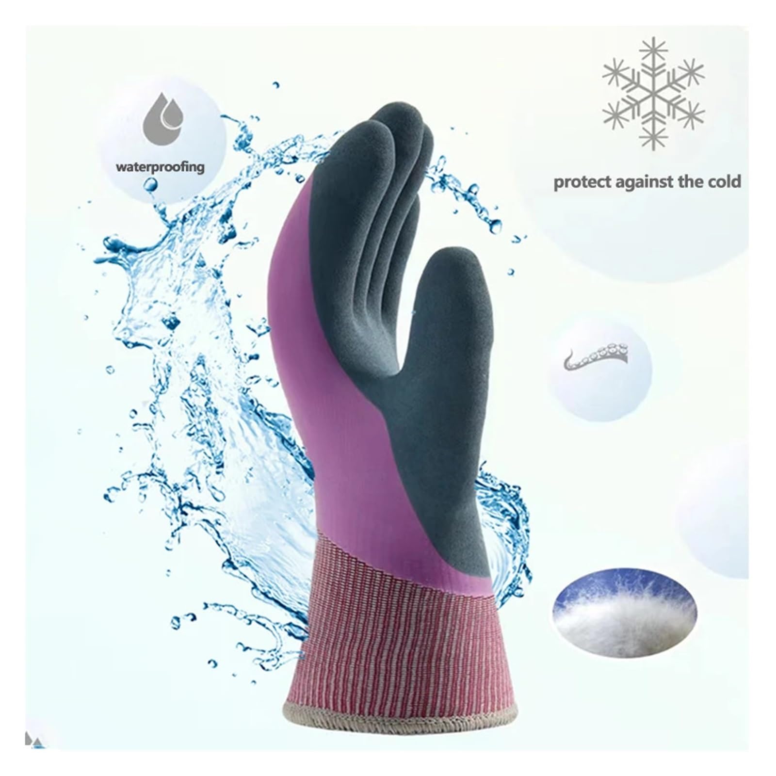 Guantes de trabajo gruesos y cálidos, anticongelación, unisex, resistentes al viento, deportes al aire libre, equitación, esquí