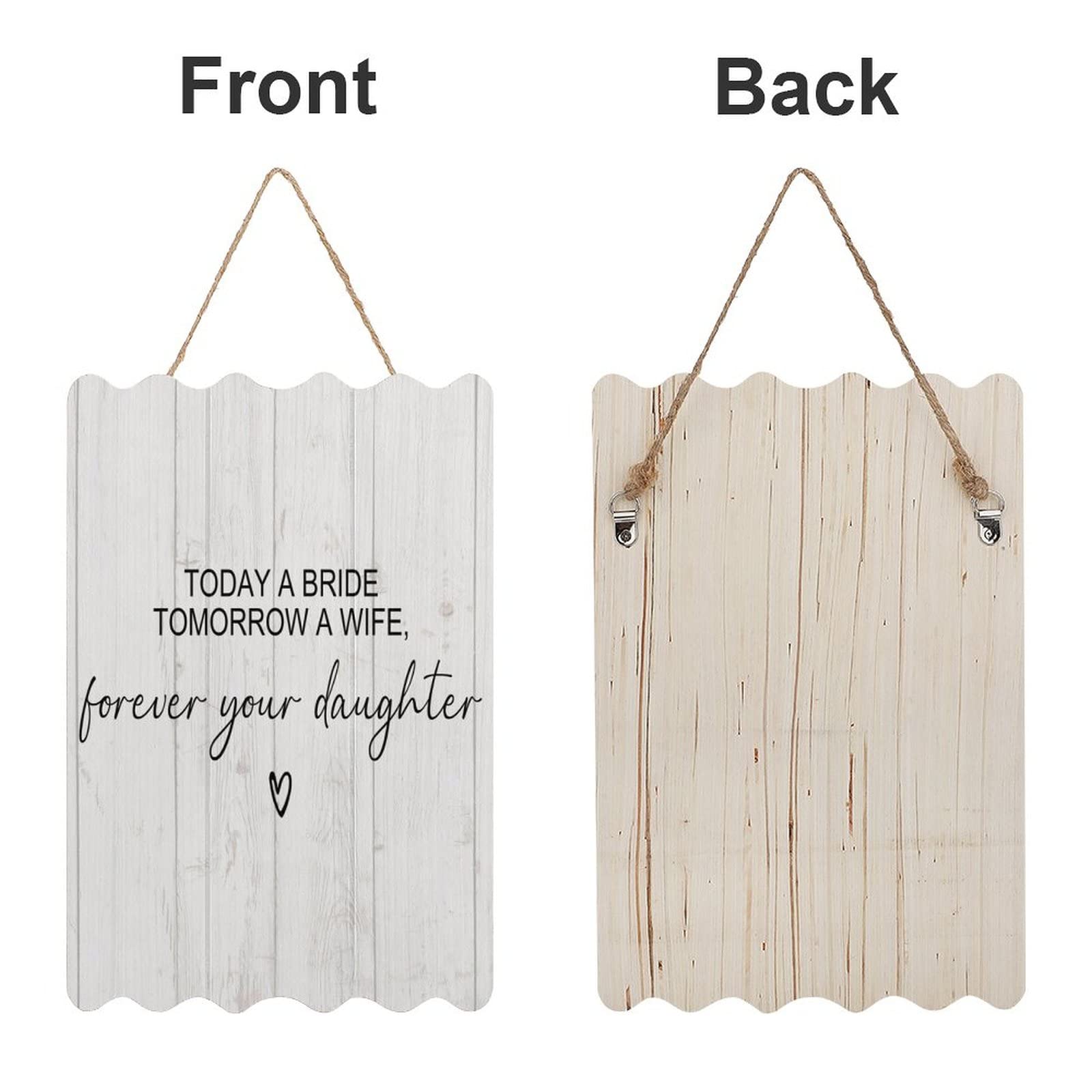 Targa in legno per matrimonio, con scritta in lingua inglese Here