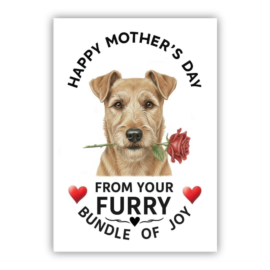 Mother’s Day Dog Card – Pet Mothers Day Greeting Card from the Dog - “Happy Mother’s Day” - Many Breeds Available (• Welsh Terrier tan) — image 1