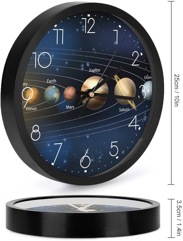 Amazon.co.jp: 太陽系 惑星 星柄 宇宙柄 壁掛け時計 かけ時計 置き時計