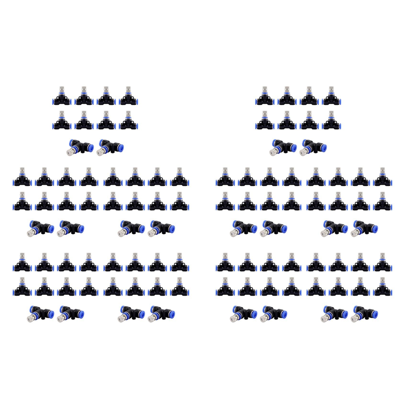 Jnchdghwa Blue&Black Misting Nozzle Kit 1/4-Inch With Nozzle Cooling Device Connectors For Outdoor Water Mister Cooling System 100Pcs