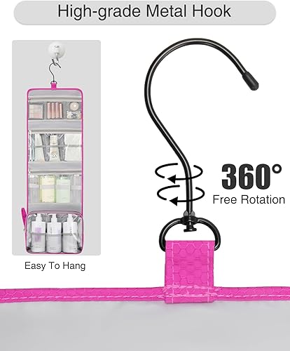 Miniatura 3 de Relavel Neceser colgante para hombres y mujeres para viajar, 02-rosado intenso, Neceser para mujer