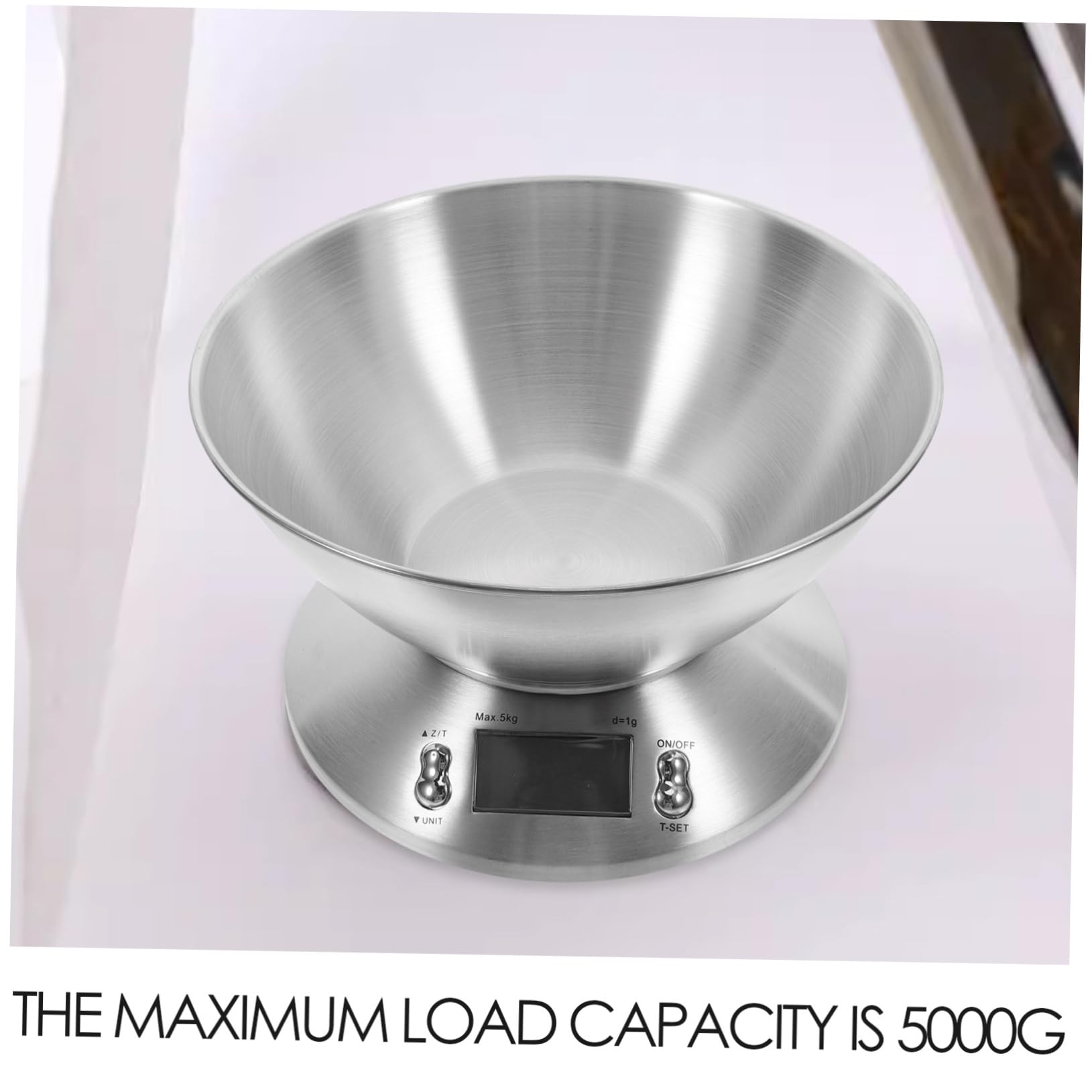 LIFKOME Báscula Digital de Cocina para Alimentos, Acero Inoxidable, 5000g, Uso en Repostería y Preparación de Comidas