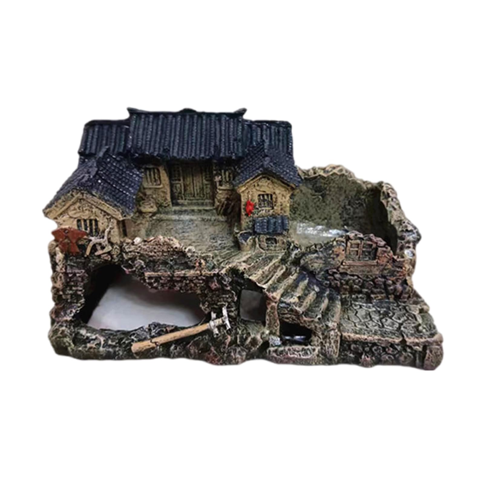 Aquarium résine antique fish shelter et grotte décorative pour paysage de poisson