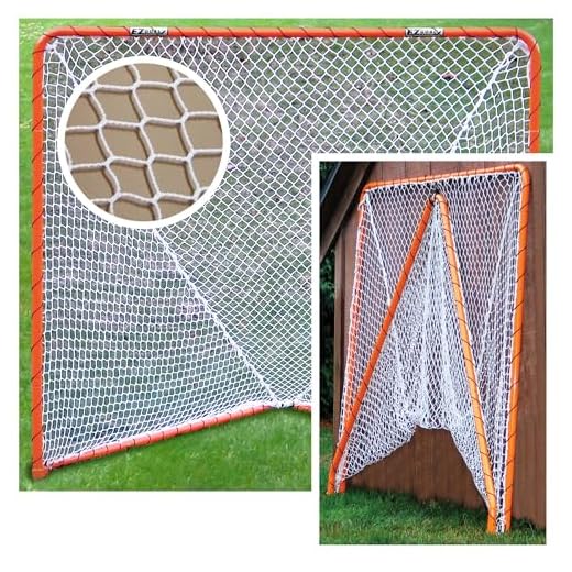 EZGoal Lacrosse Folding Goal, 6 x 6-Feet, Orange