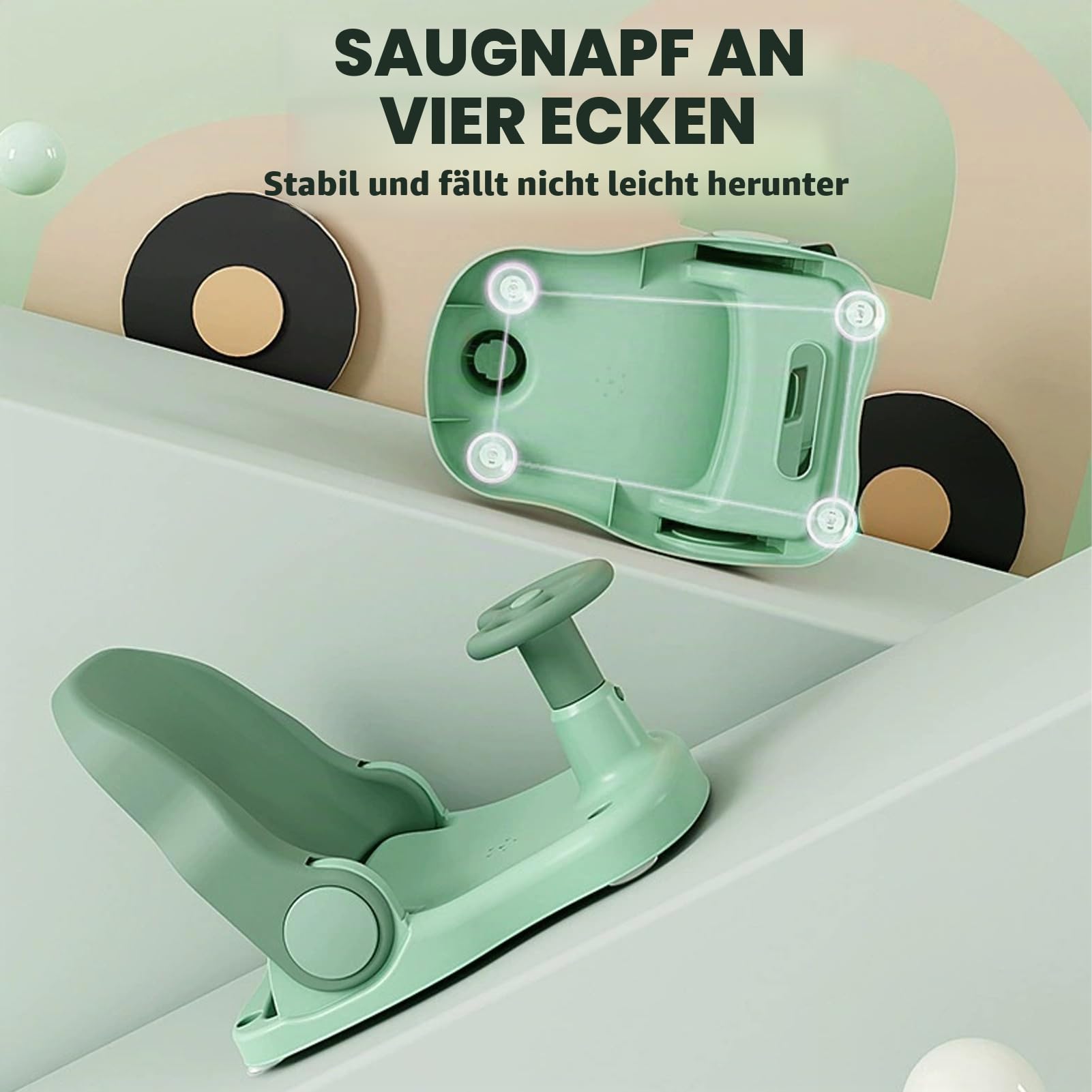 Badewannensitz Baby, Baby Badewanne,Rutschfest Badewannensitz mit Starke Saugnäpfe,Baby Bath Seat,4 Saugnäpfe, Ergonomisch, Rutschfeste Saugnäpfe,für 6 Monate und älter