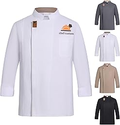 Generisch Kochjacke Herren Personalisierte Kochuniformen Kochjacke Damen Koch Kostüm für Hotel-Küchen-Restaurant-Kochschule