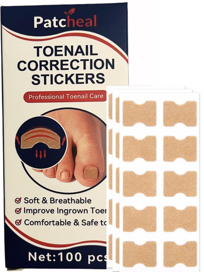 Sponsored Ad - 100 pcs Ingrown Toenail Sticker, Nail Correction Sticker, Professional Toenail Correction Sticker, Foot Care Tool With Nail File And Cuticle Pusher
