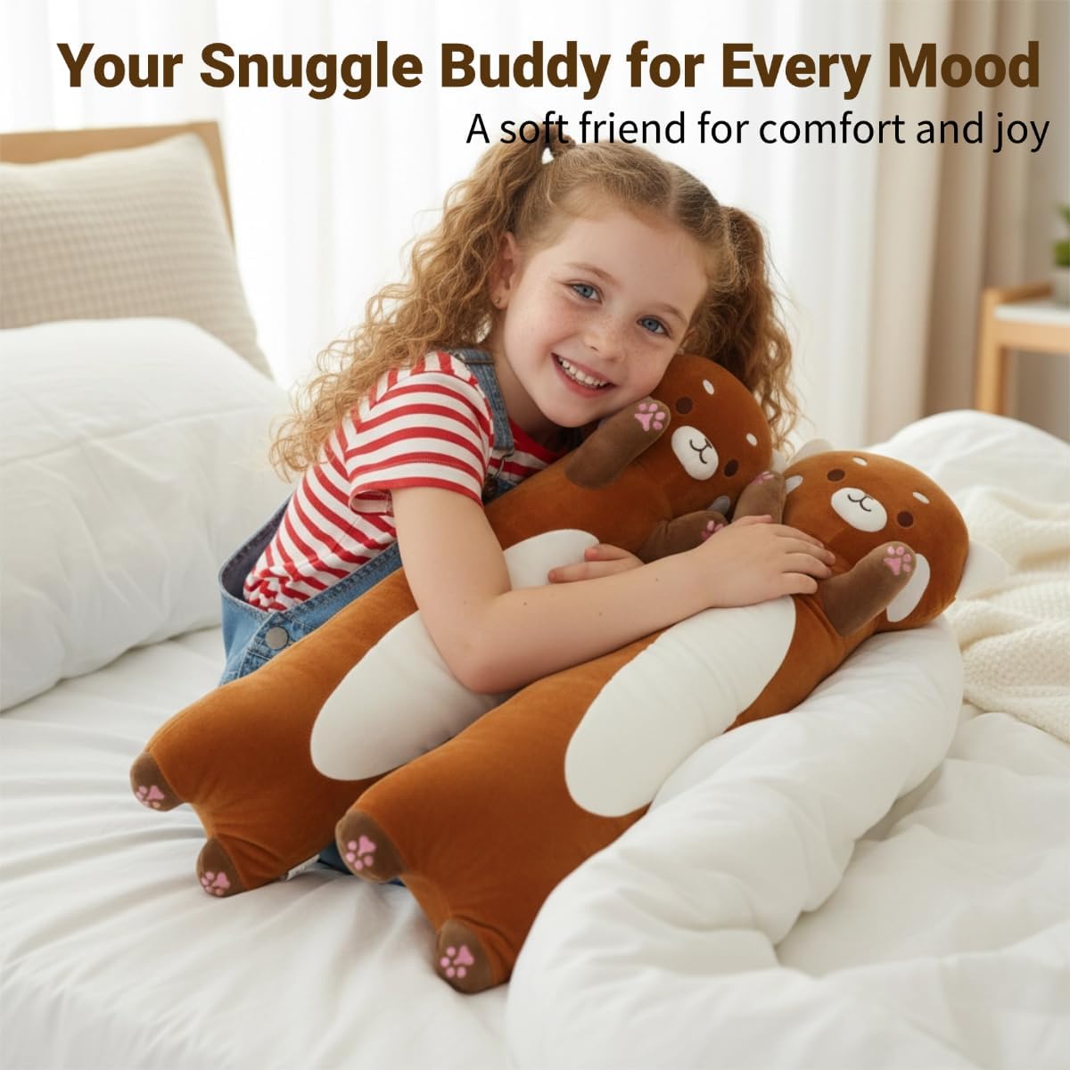 Kekeso Long Red Panda Plush Toy Pillow - Soft Red Panda Stuffed Animal for Kids & Adults, Cute Hugging Body Pillow for Bedroom, Gifts for Christmas, Birthday, Valentine's Day (60cm/23.6inch)