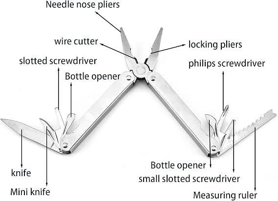 Multi-Tool Pliers 11-in-1 Stainless Steel Pocket Multi-Tool with Durable Sheath for EDC,10PACK Bottle Opener, Screwdriver with Nylon Sheath Gifts for Men, Ideal for Outdoor Sports