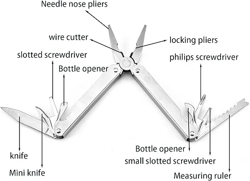 Multi-Tool Pliers 11-in-1 Stainless Steel Pocket Multi-Tool with Durable Sheath for EDC,10PACK Bottle Opener, Screwdriver with Nylon Sheath Gifts for Men, Ideal for Outdoor Sports