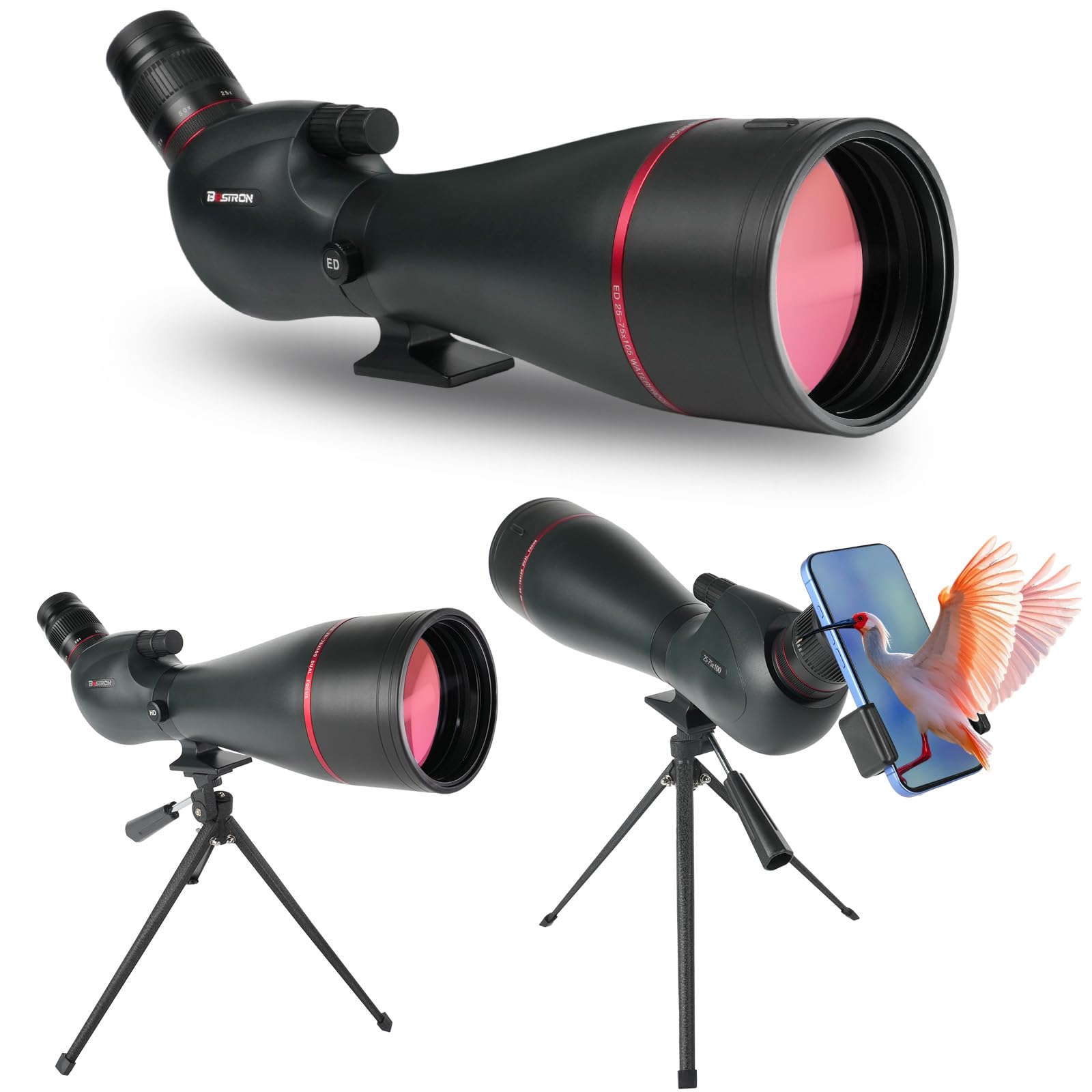 Amazon | BOSTRON フィールドスコープ 天体観測 IPX7 防水 25-75倍率