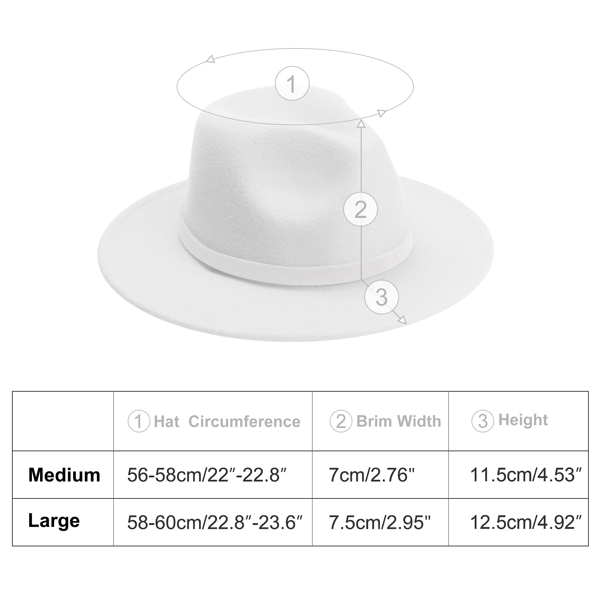 XINBONG Wide Brim Fedora Hats for Men Mujer