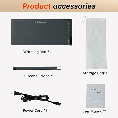Miniatura 8 de Tapete de calentamiento para alimentos extra grande bandejas de calentamiento eléctricas de 36 x 16 pulgadas para fiestas de bufets, calentadores de