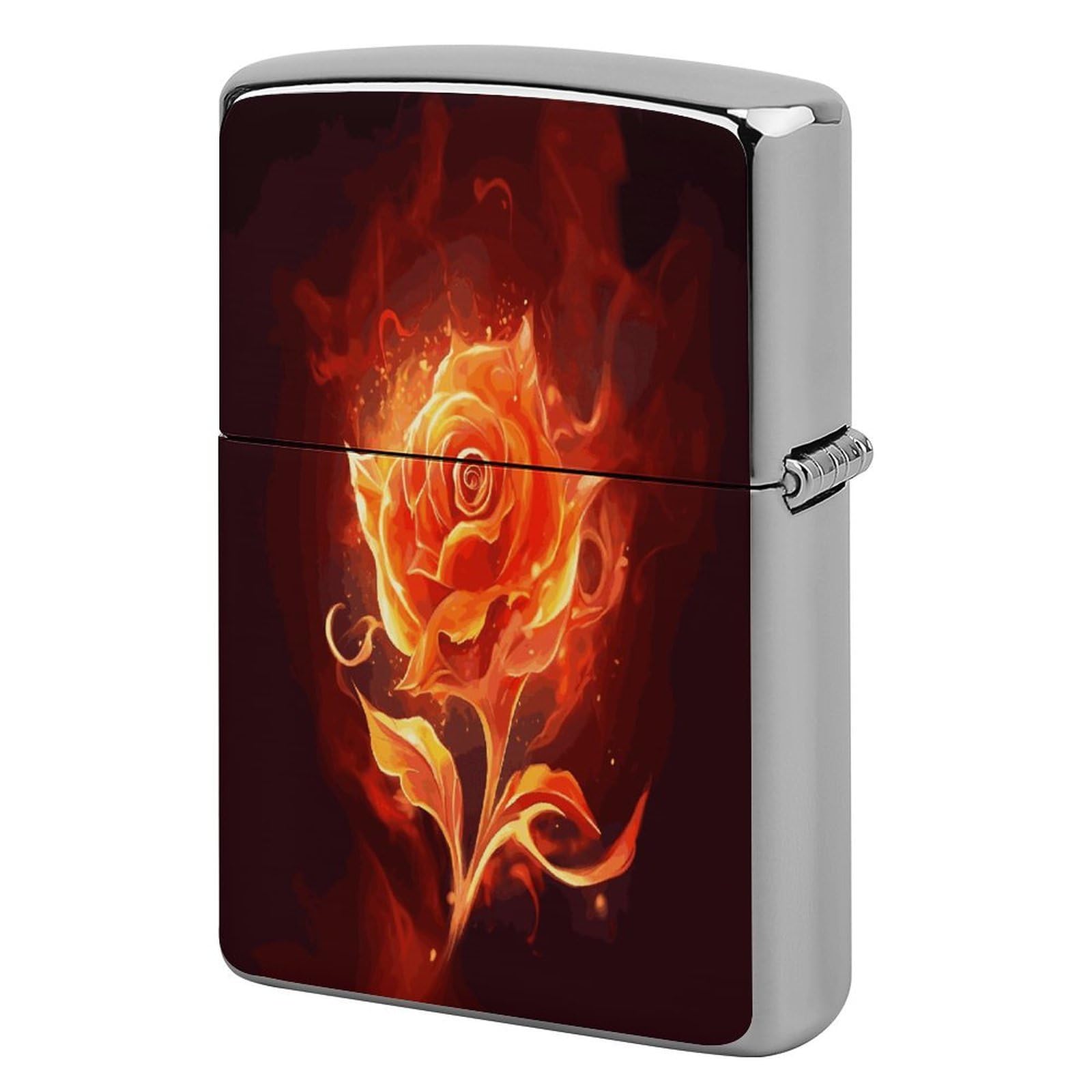 Fodpand Style Flame Rose Metal Lighter Case Cover Lighter Sleeve