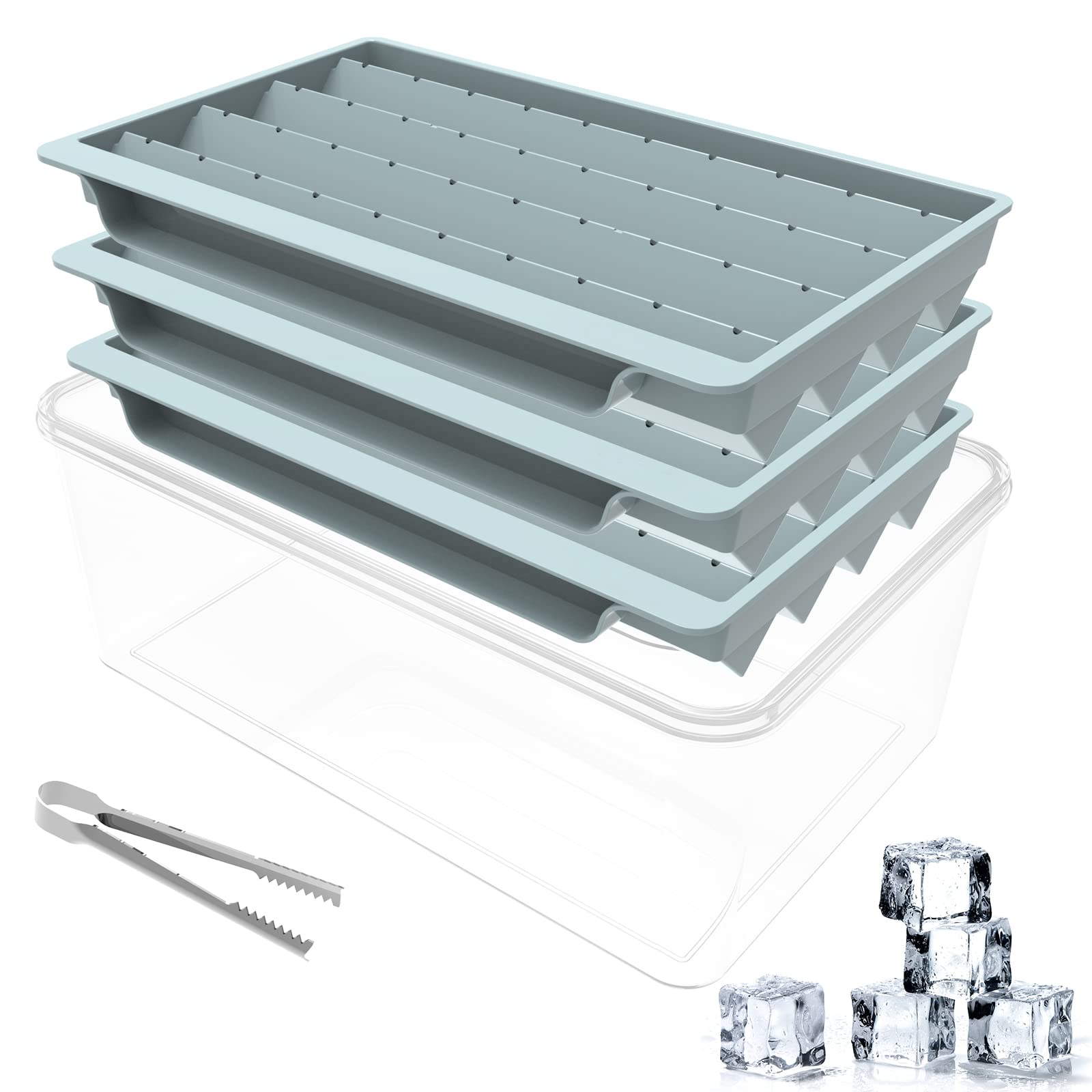 Miaowoof Square Ice Cube Trays, 1 INCH EasyRelease Square Ice Cube