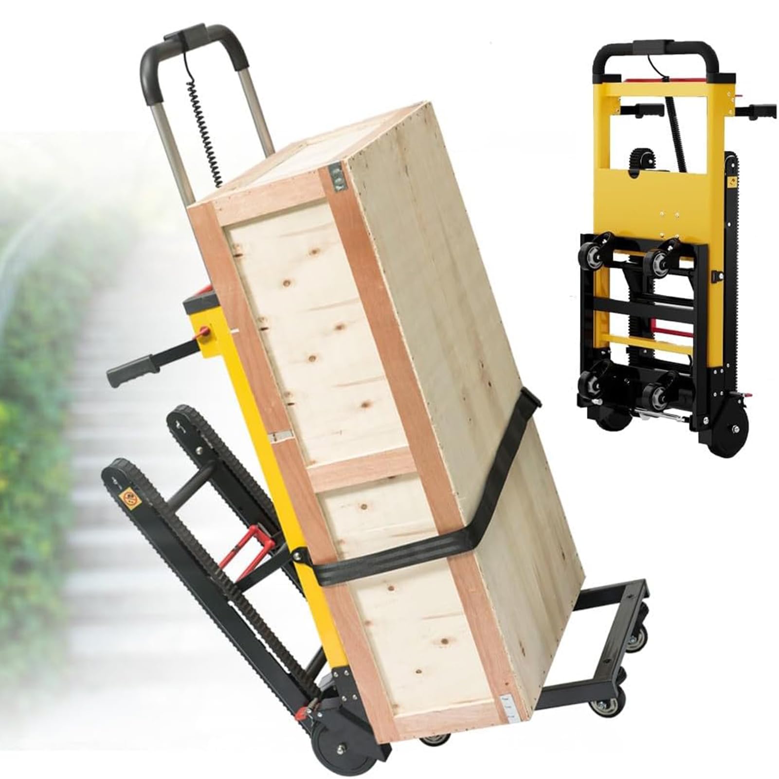 Carro Eléctrico para Subir Escaleras Multifuncional Carros para Subir Escaleras con Carga Carretilla para Subir Escaleras Eléctrica Portátil Mover Muebles Equipos Pesados,04
