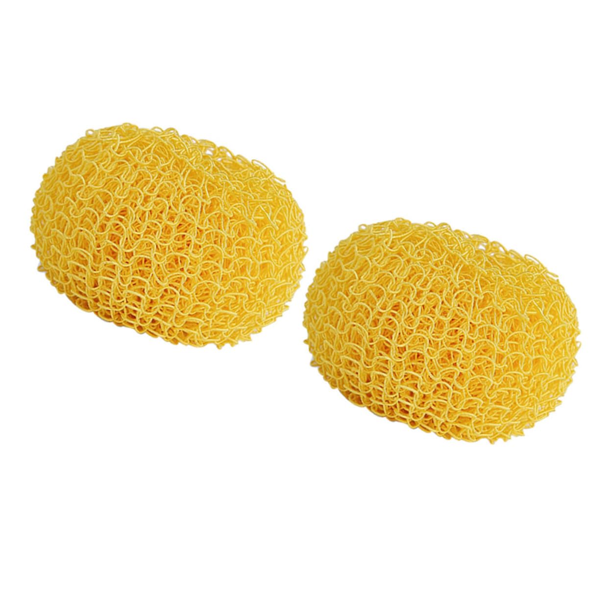 BESTYASH Éponges de Nettoyage Vaisselle Nanométriques 2pcs, Boules Rondes en Fibre Jaune Design Hélicoïdal Interne, Nettoient sans Rayer Les Surfaces de Grill et Plans de Cuisson