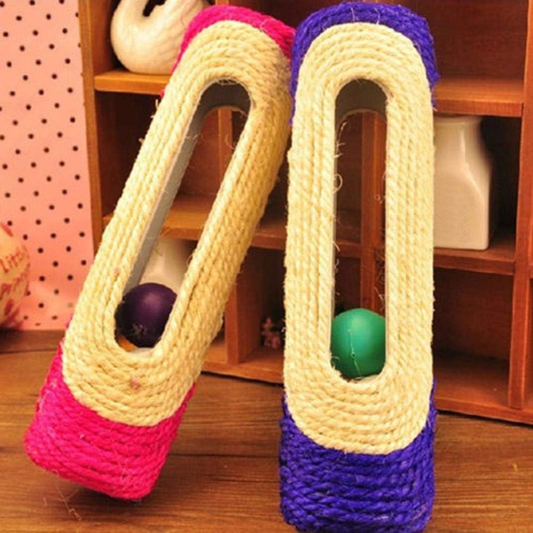 review Rolling Scratching Post Cat Accessories Pet Cat Kitten Scratcher Rolling Sisal Scratching Trapped Ball Training Toy - Random Color